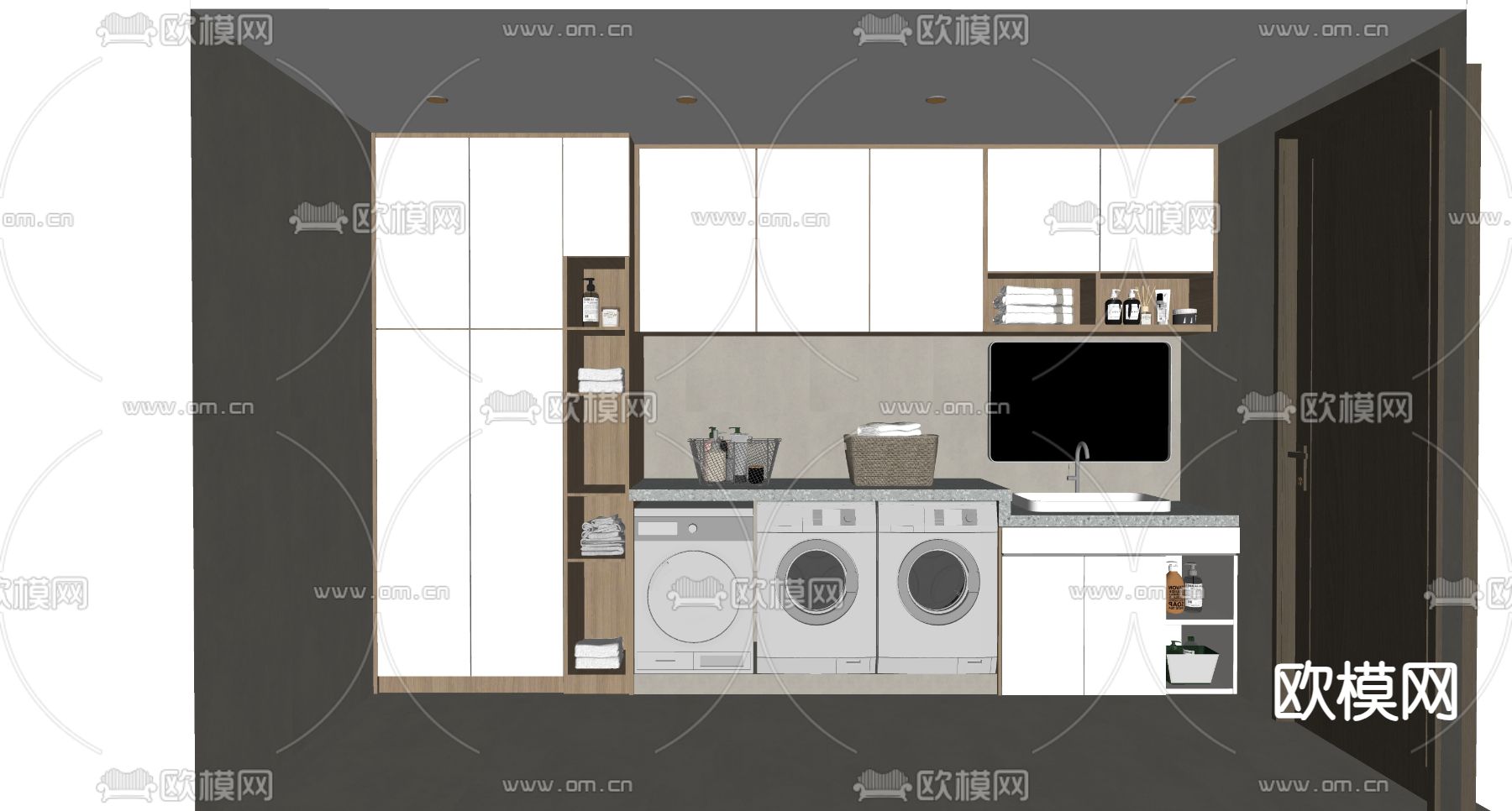 洗衣房su模型下载（渲染图2）