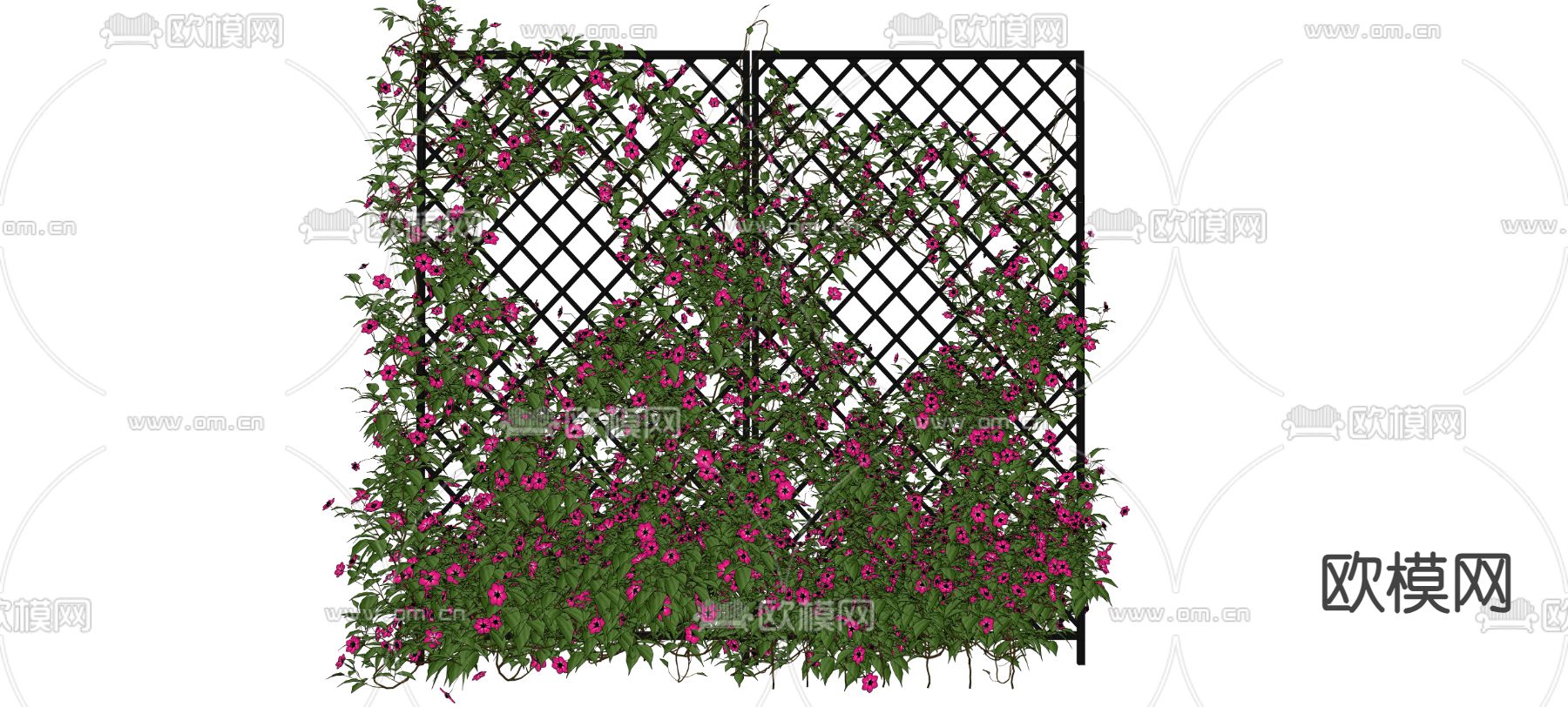 藤蔓 花藤 铁网植物墙su模型下载（渲染图2）