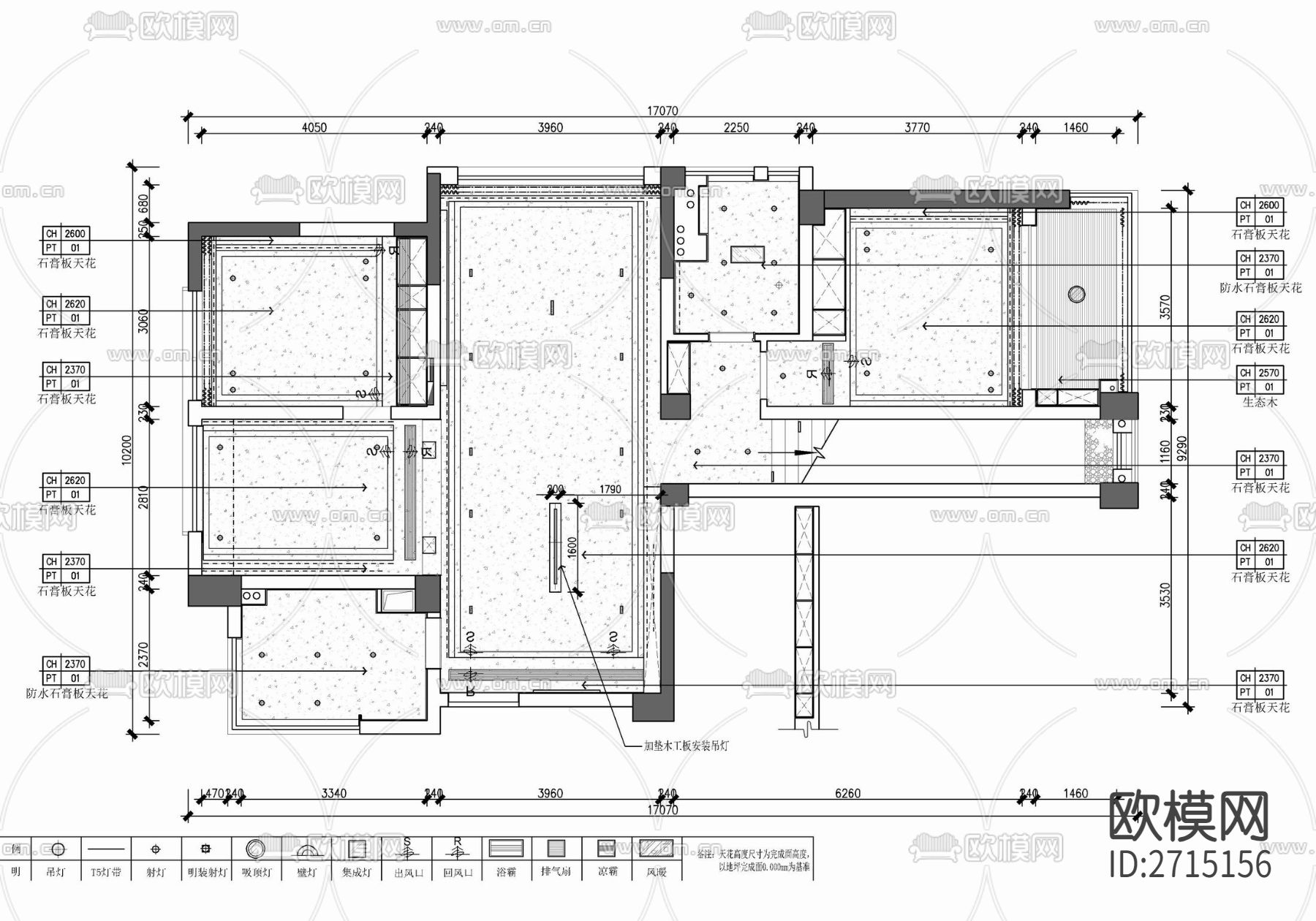 样板房cad平面图下载（渲染图3）