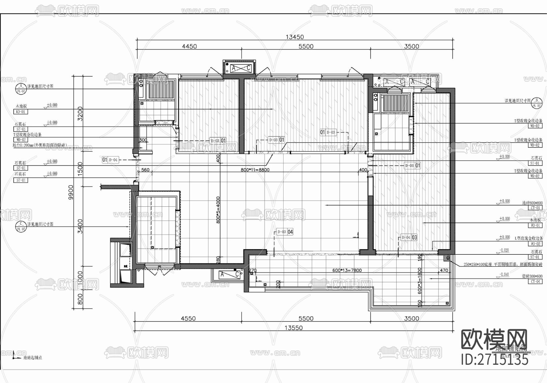 样板房cad平面图下载（渲染图4）