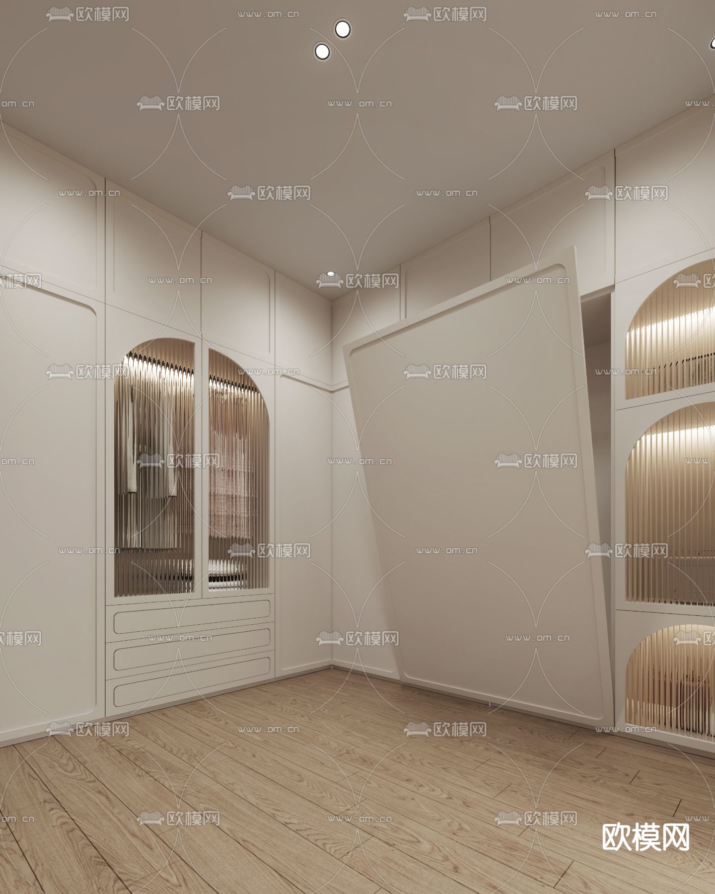 法式衣帽间su模型下载（渲染图1）