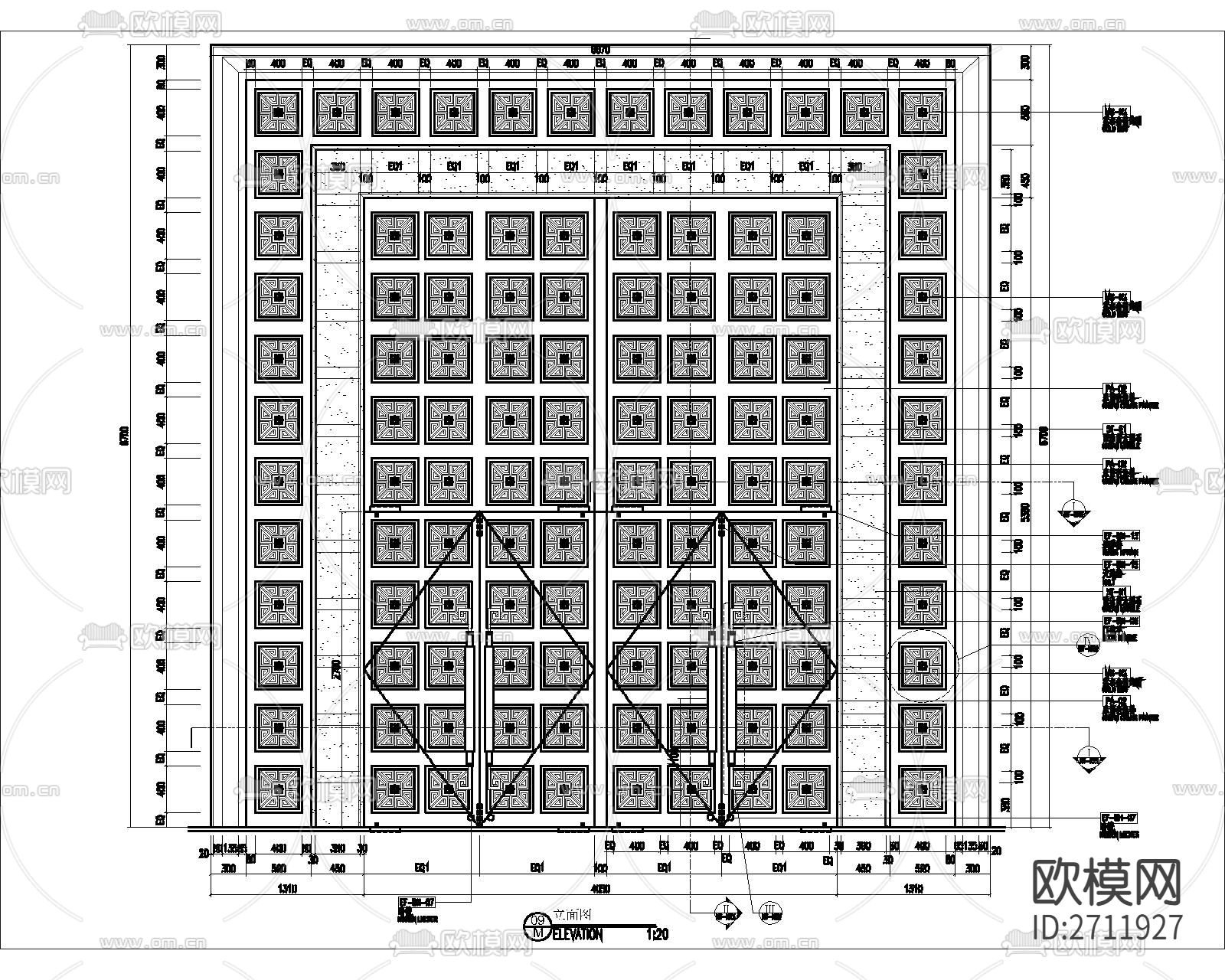 甲级防火门CAD节点大样下载（渲染图4）