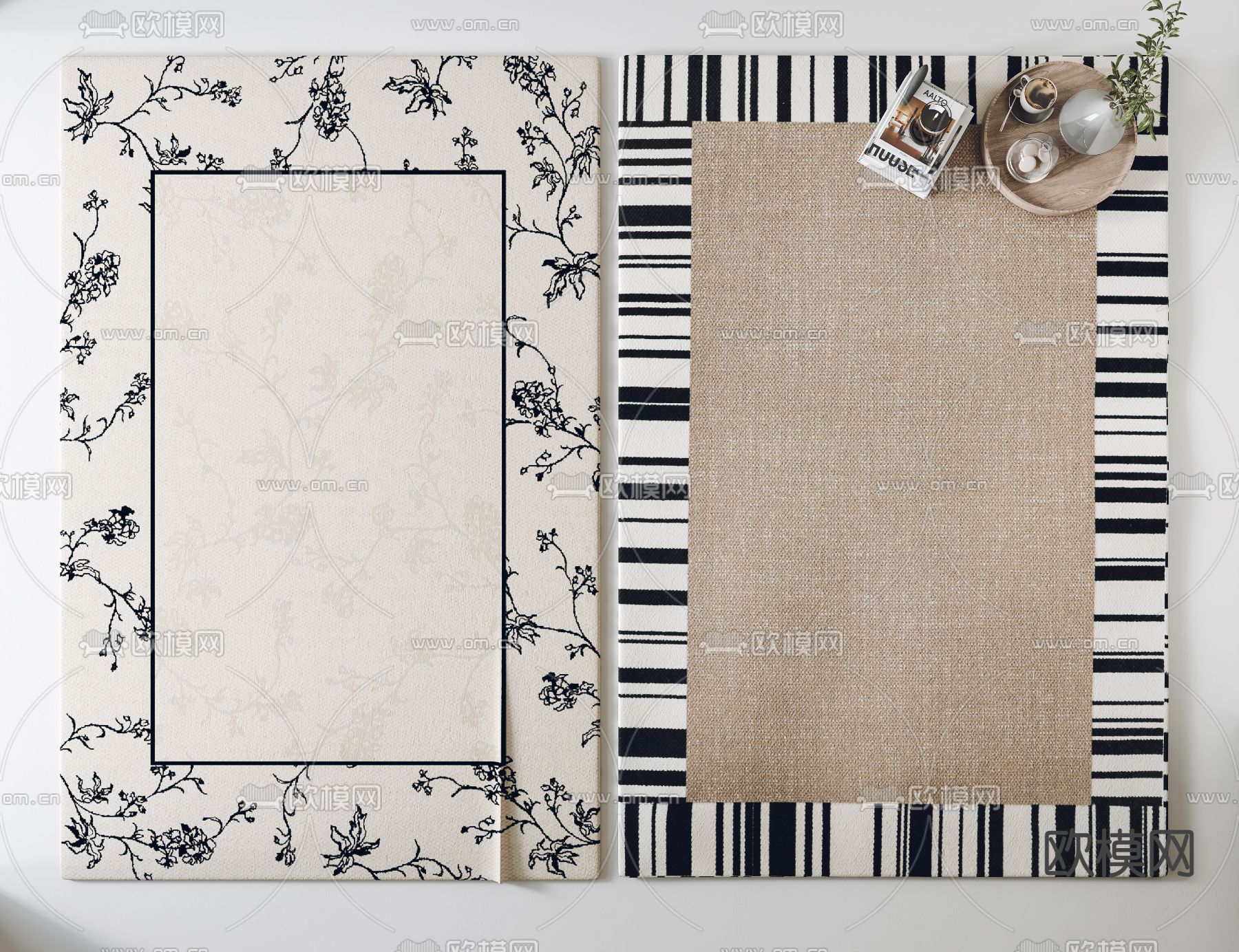 花边地毯 方毯3d模型下载