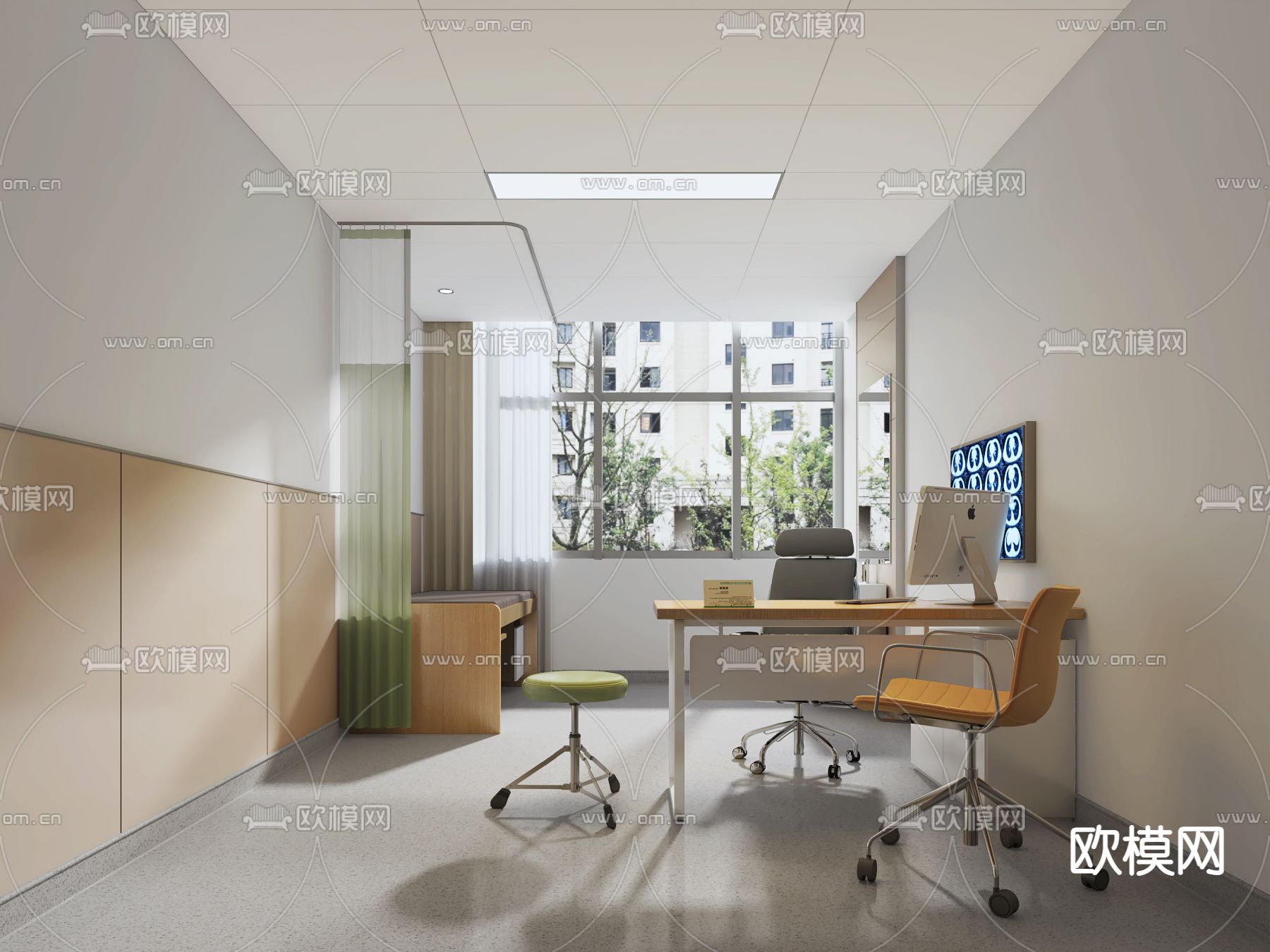 医院 门诊室su模型下载（渲染图1）