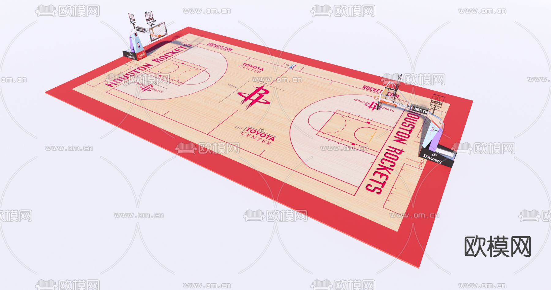 现代篮球场su模型下载（渲染图1）