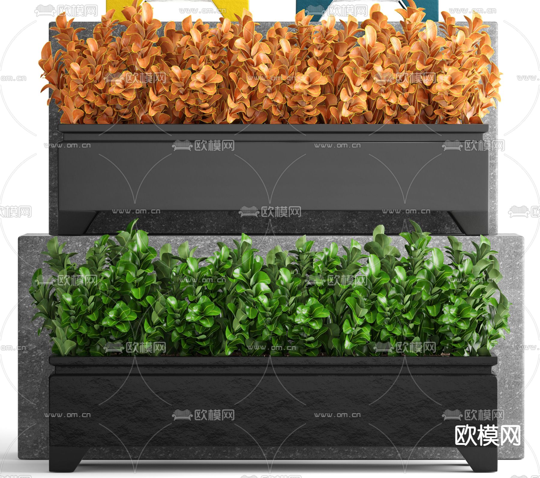 户外花箱 移动花箱 花坛3d模型下载（渲染图2）