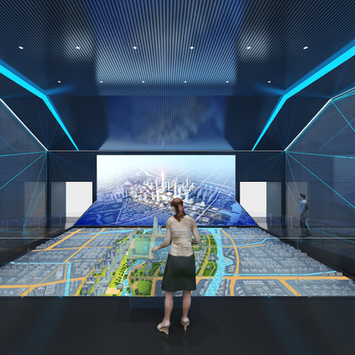  科技展厅 数字沙盘su模型 