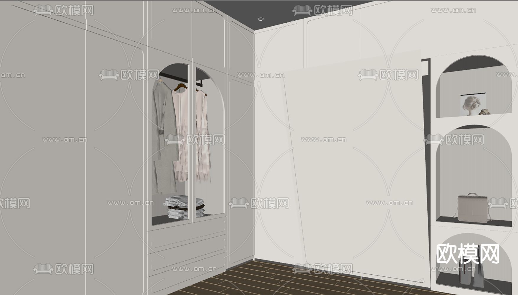 法式衣帽间su模型下载（渲染图2）