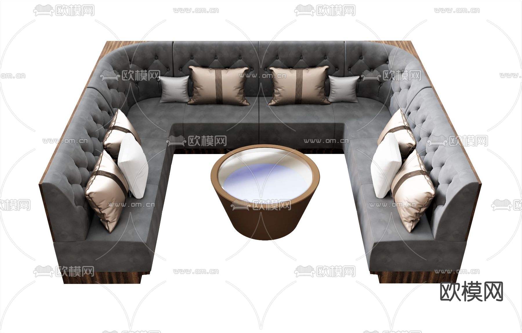 卡座沙发 转角沙发su模型下载（渲染图1）