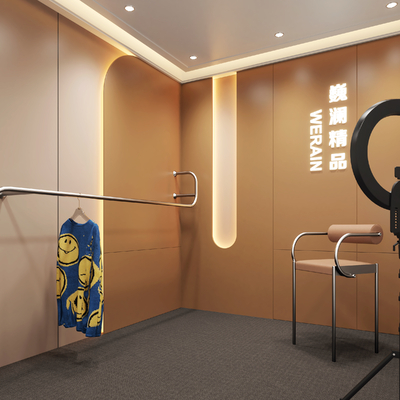  现代服装直播间su模型 