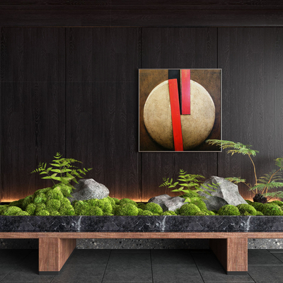  现代苔藓景观植物堆su模型 