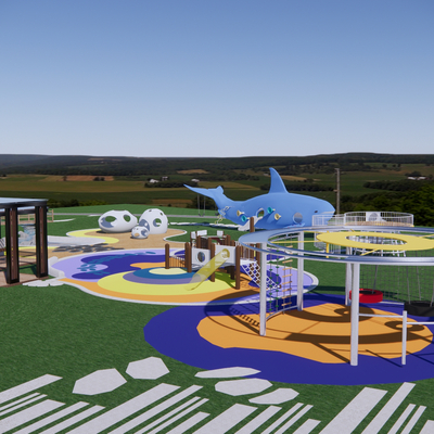  儿童游乐区su模型 