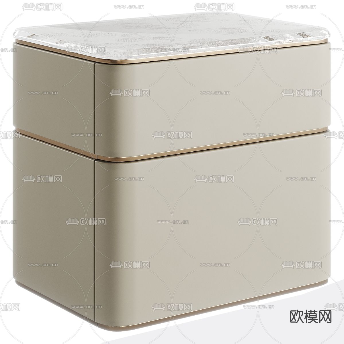 Fendi 床头柜su模型下载（渲染图2）