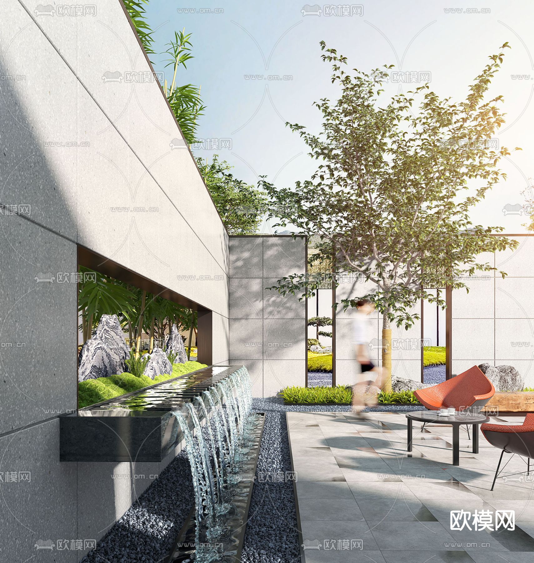 现代庭院景观su模型下载_ID14157018_sketchup模型下载-欧模网