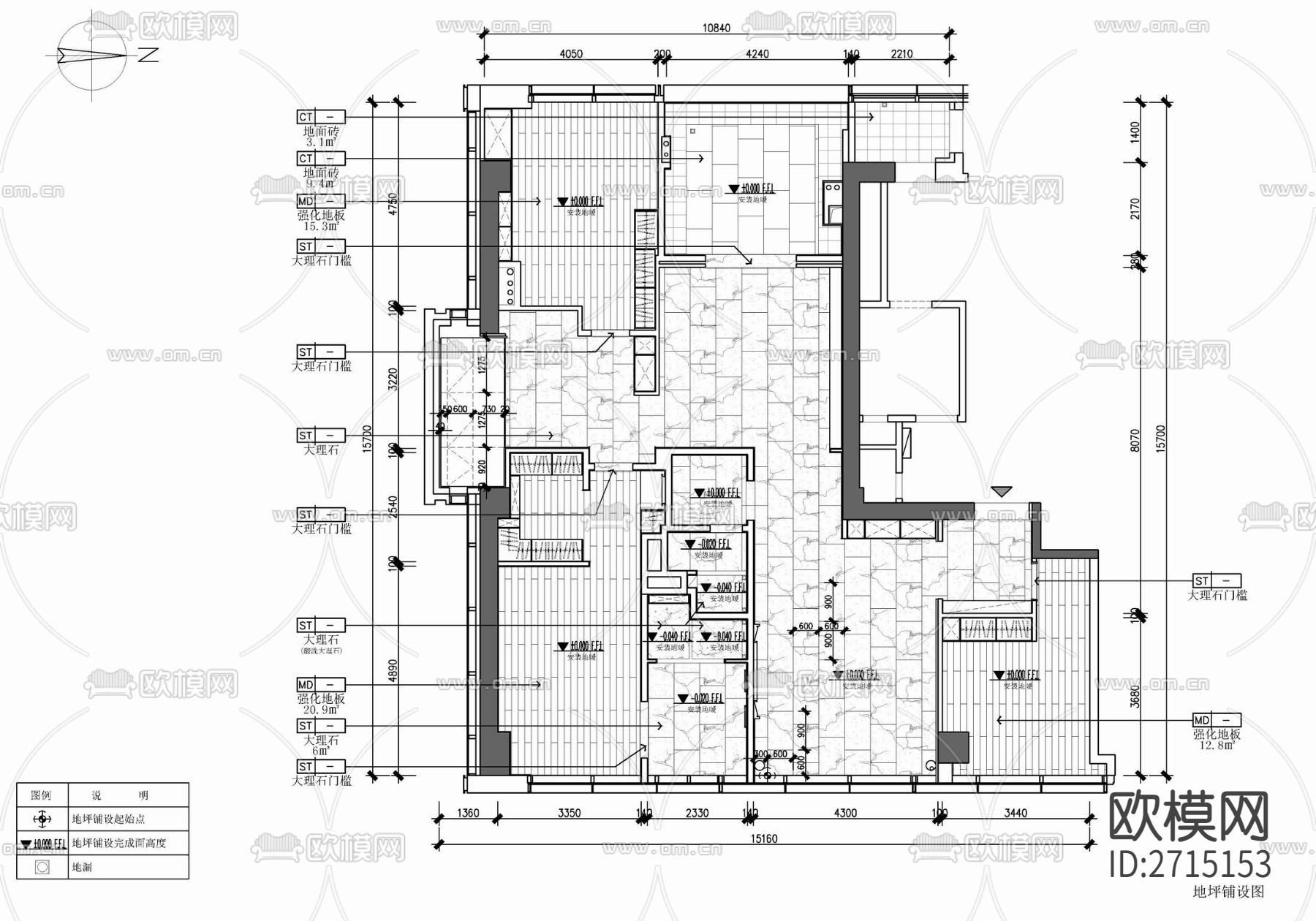 样板房cad平面图下载（渲染图8）