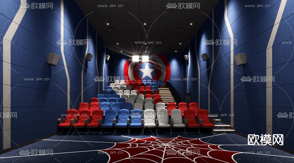 现代电影院su模型下载(渲染图1)