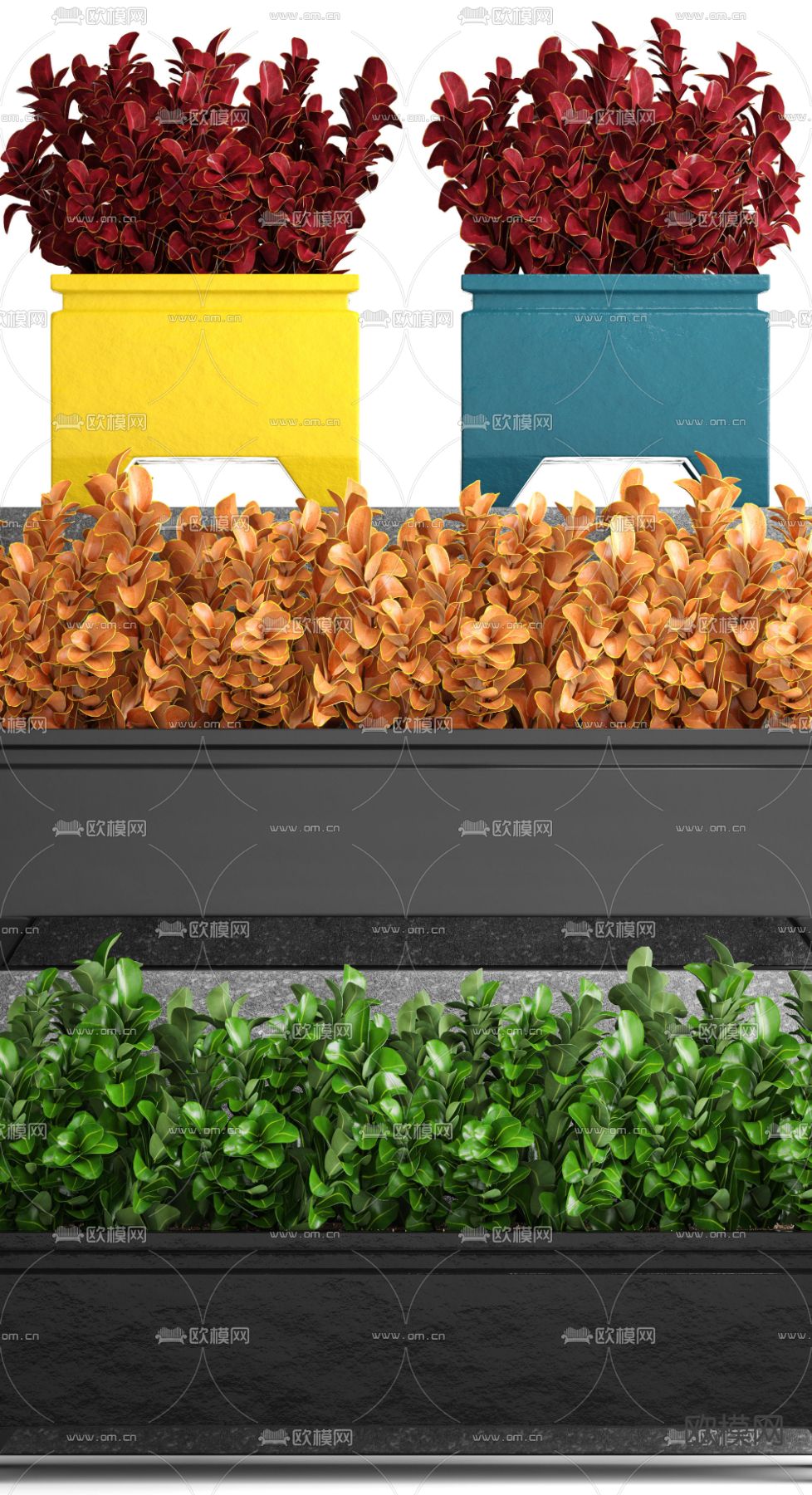 户外花箱 移动花箱 花坛3d模型下载（渲染图3）