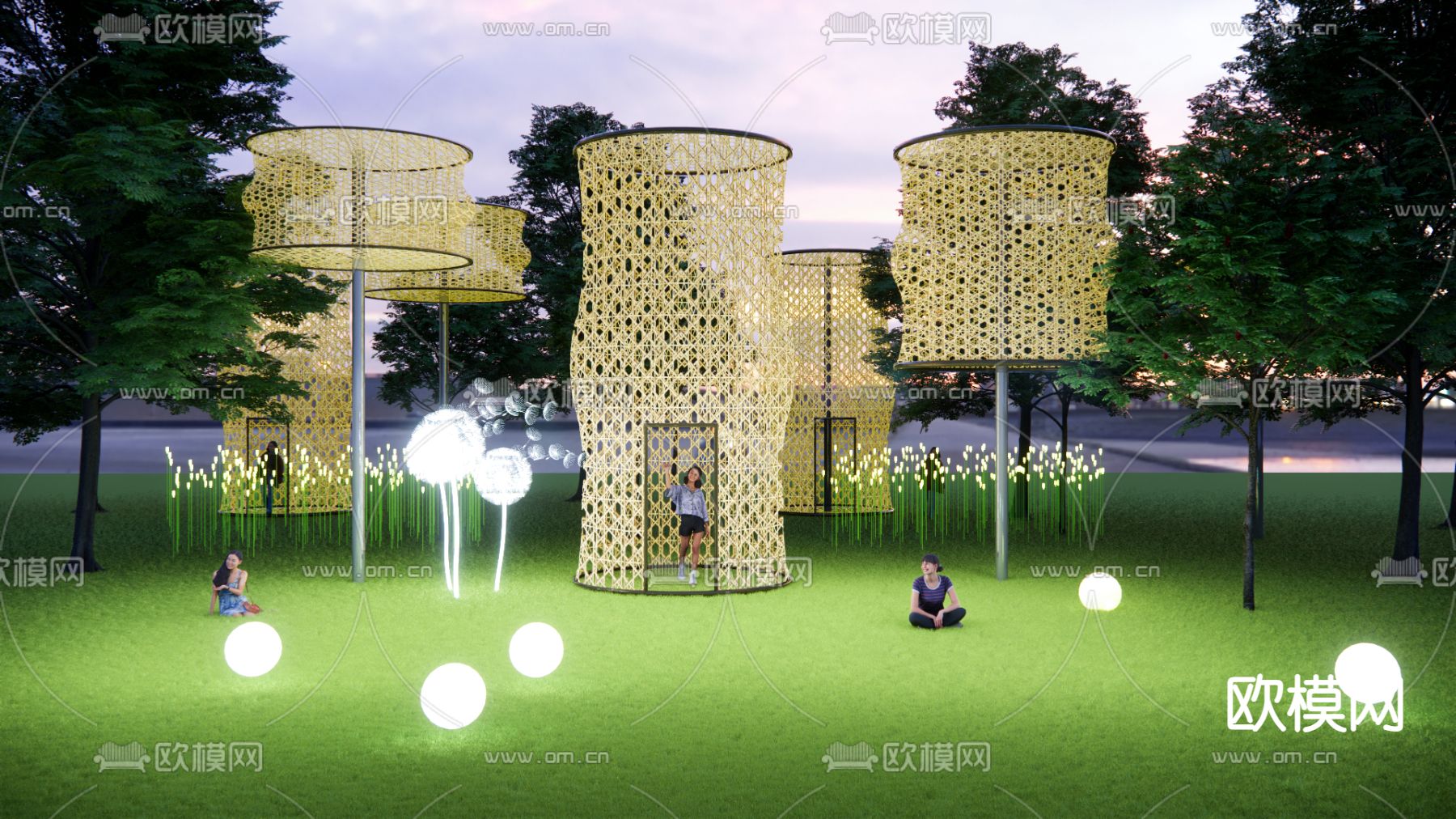 景观幻灯su模型下载（渲染图1）