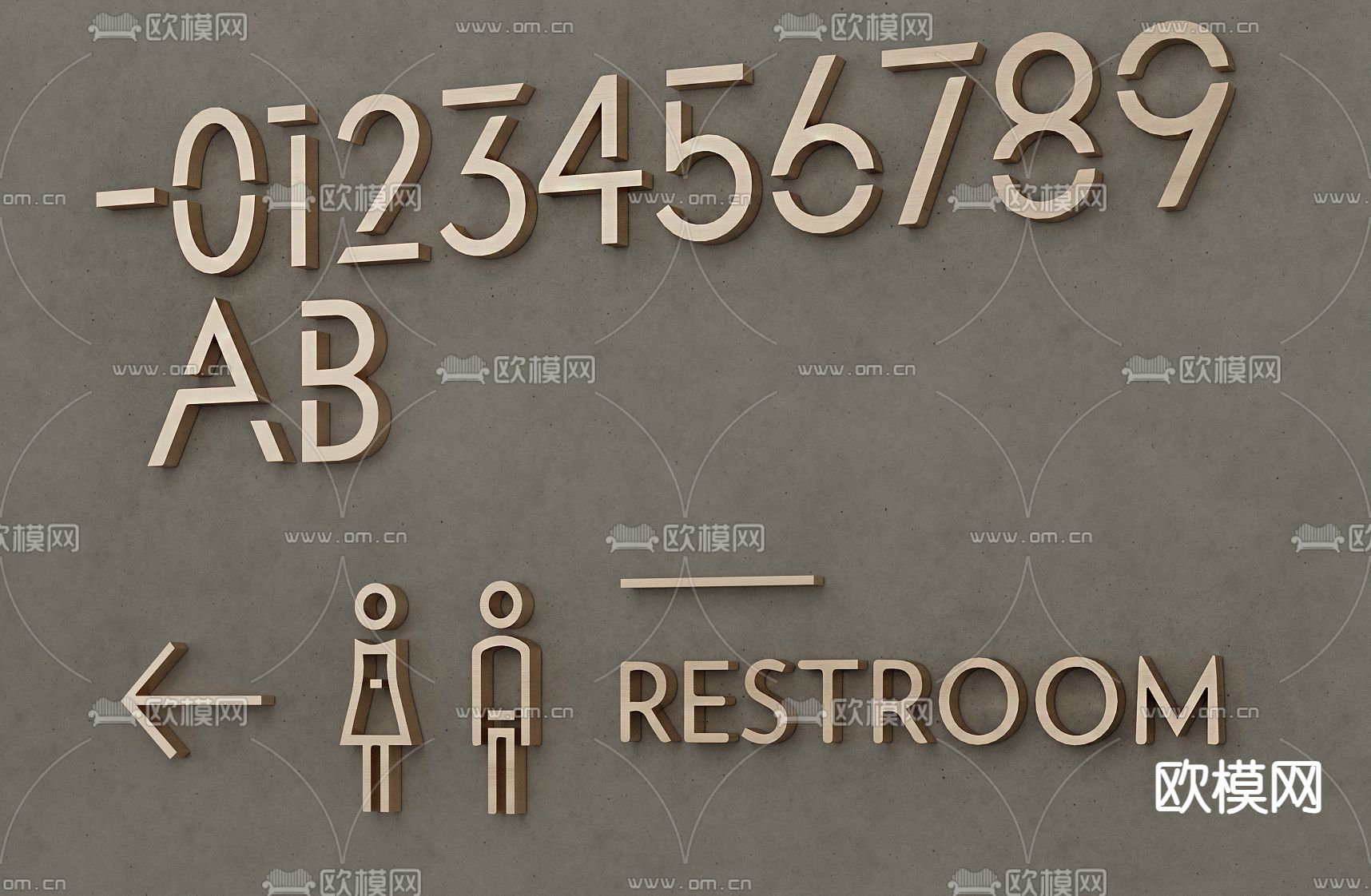 指示牌 路标su模型下载（渲染图1）