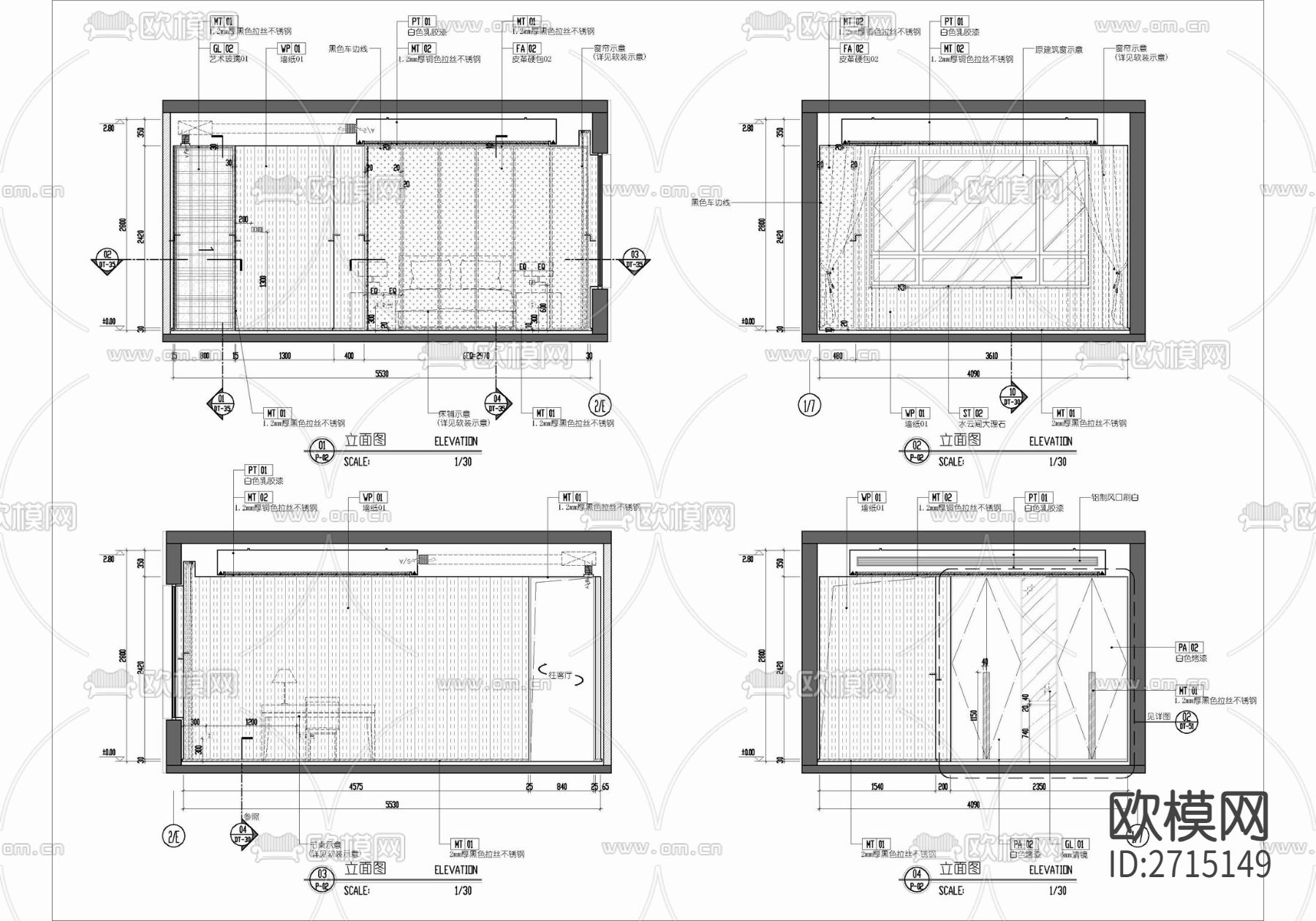 样板房cad平面图下载（渲染图7）