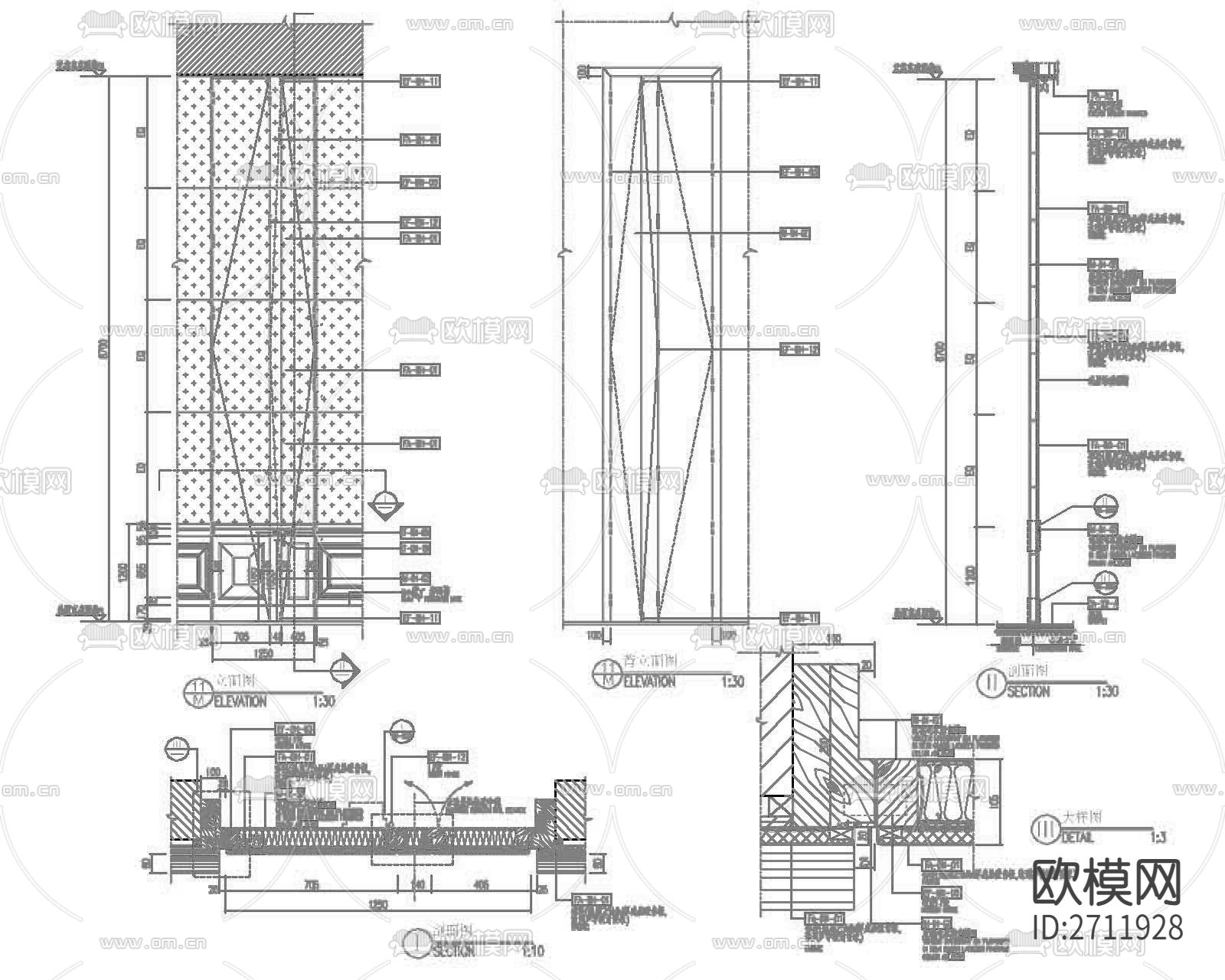 甲级防火门节点大样下载（渲染图1）