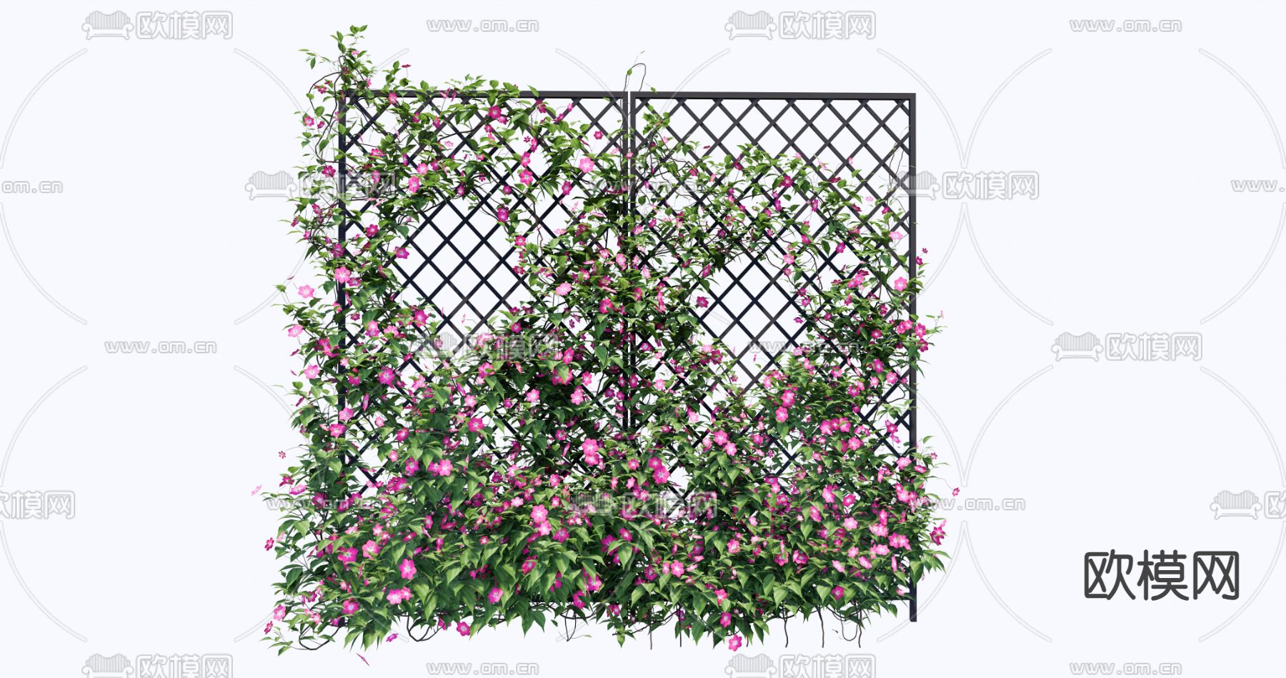 藤蔓 花藤 铁网植物墙su模型下载（渲染图1）
