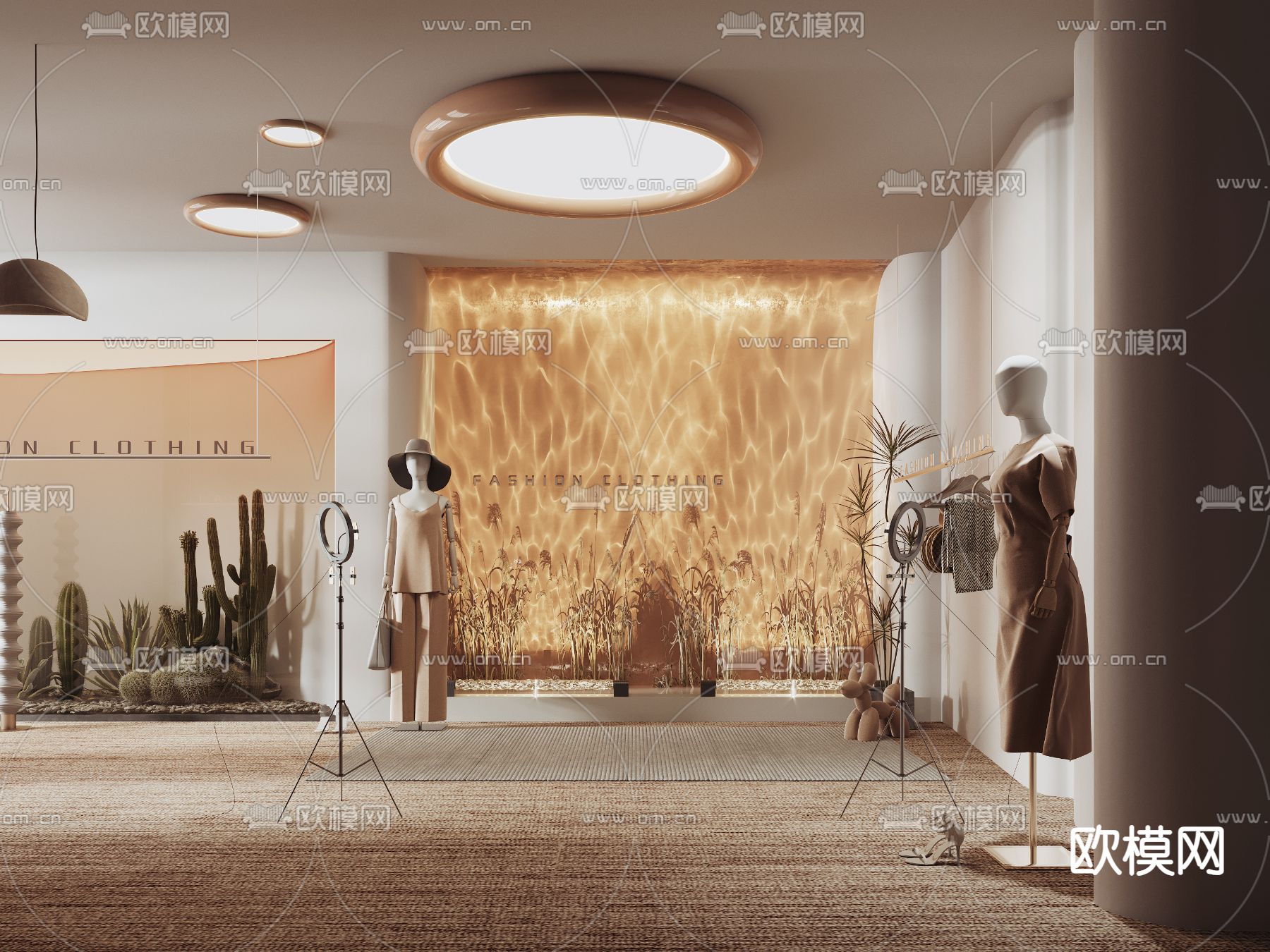 侘寂风直播间 服装直播3d模型下载