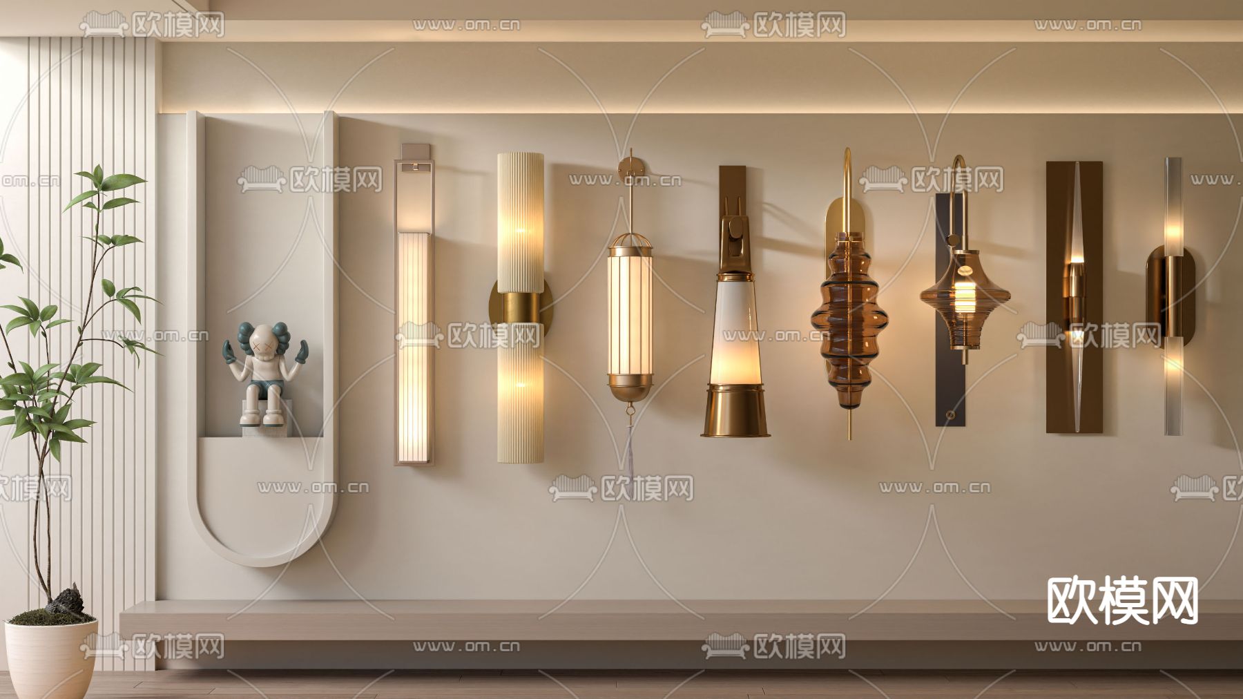 壁灯su模型下载（渲染图1）