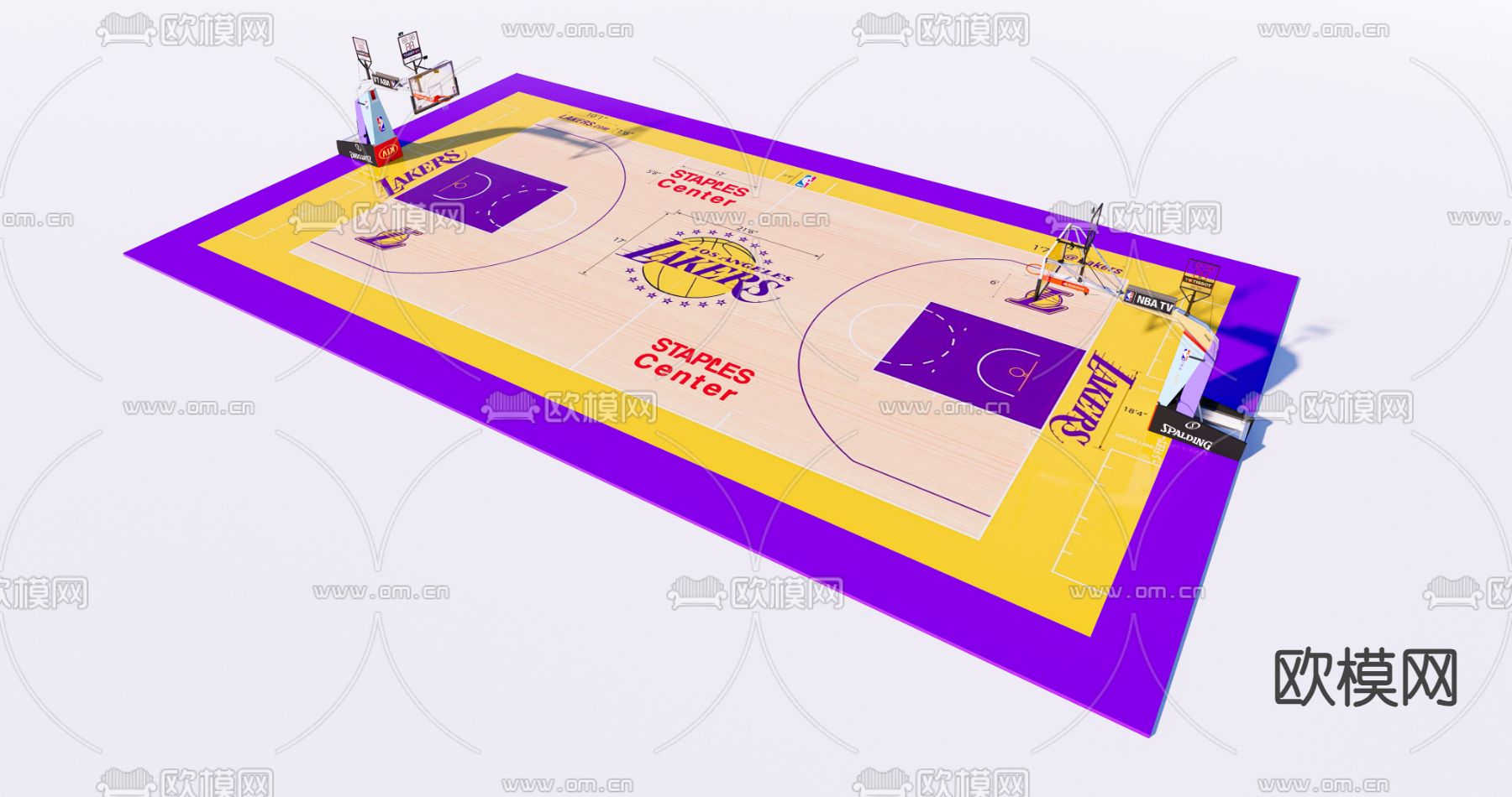 现代篮球场su模型下载（渲染图2）