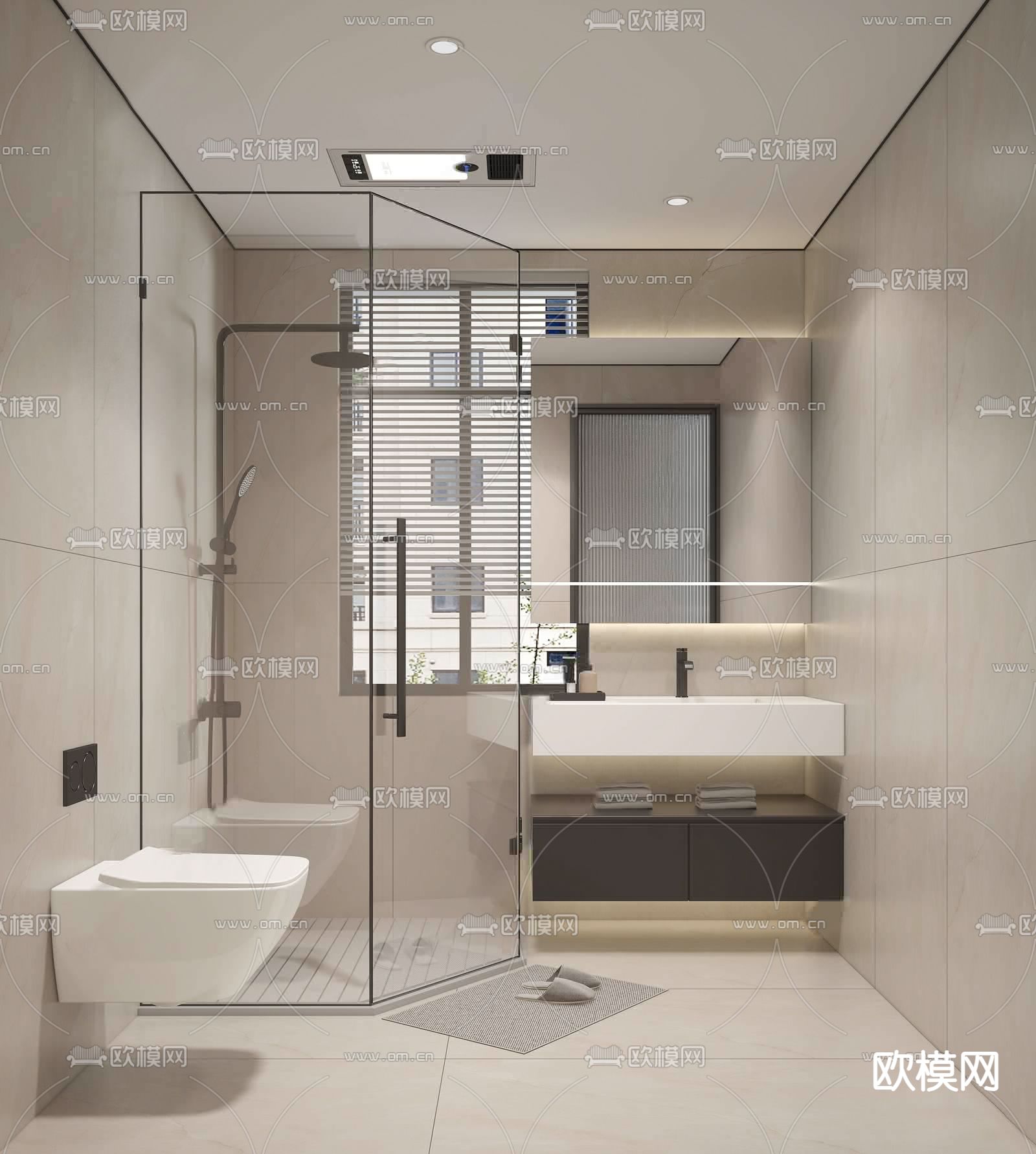 卫生间 浴室 洗手间su模型下载（渲染图1）