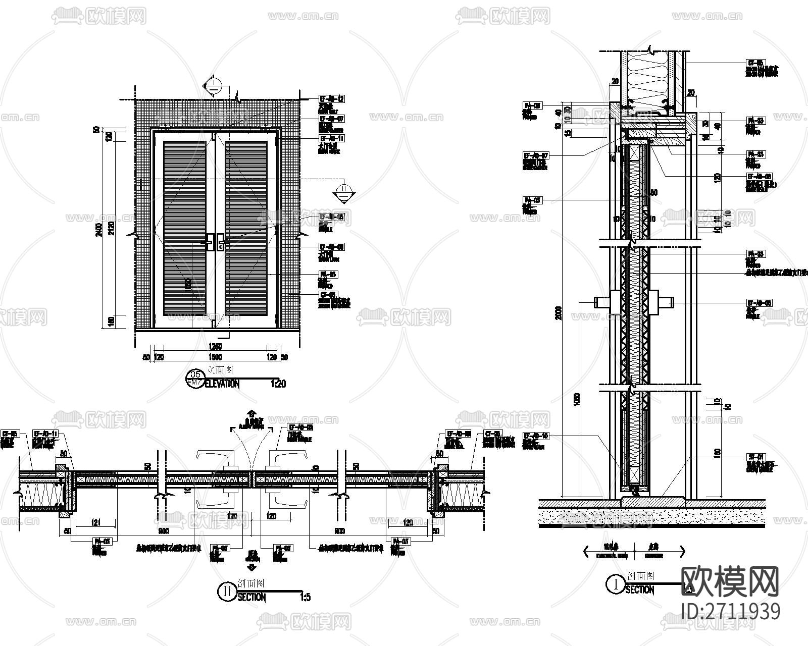 甲级防火门 门节点大样下载