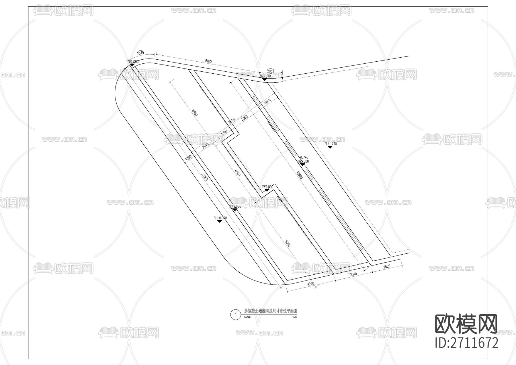 多级挡土墙节点大样下载（渲染图2）