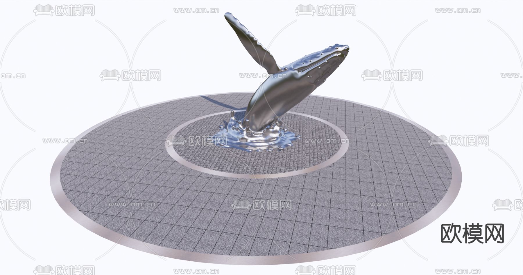 雕塑 鲸鱼小品su模型