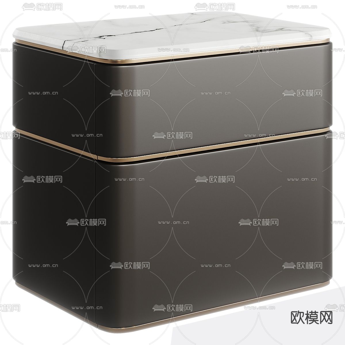 Fendi 床头柜su模型下载（渲染图1）