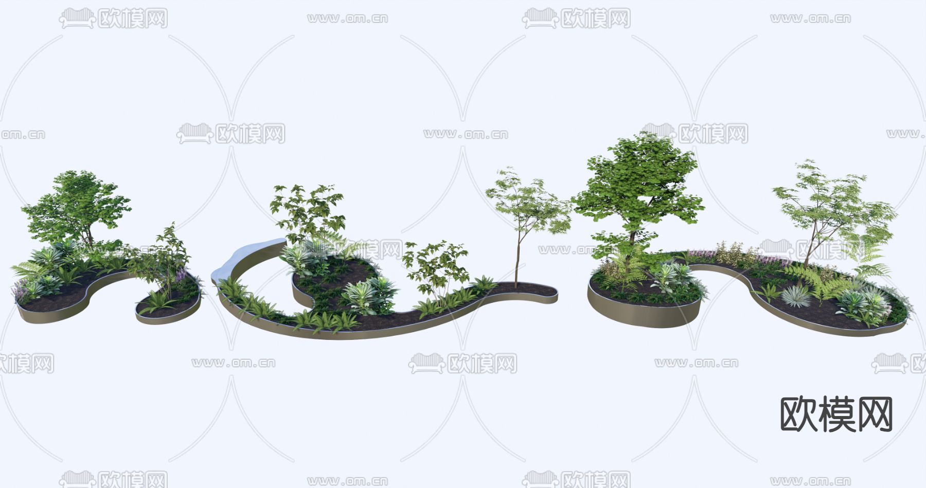 异形树池 景观座椅su模型下载（渲染图1）