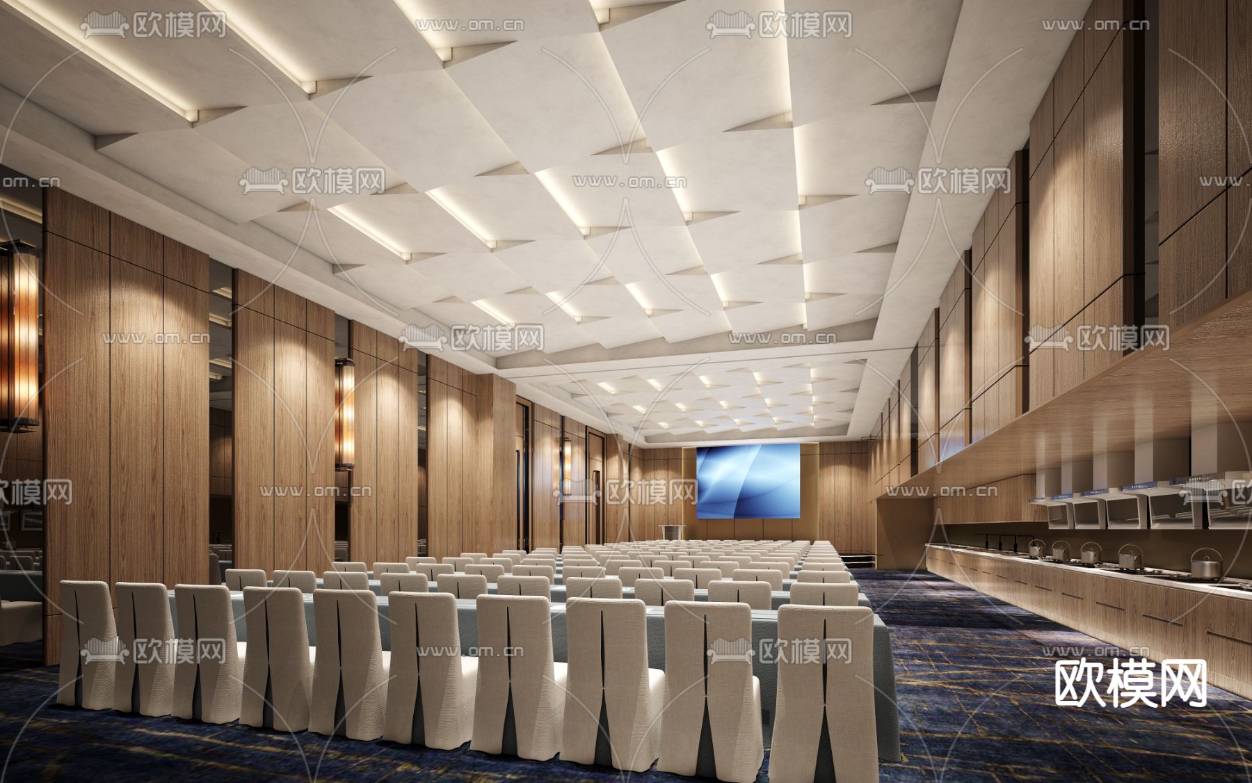 报告厅 会议厅3d模型下载