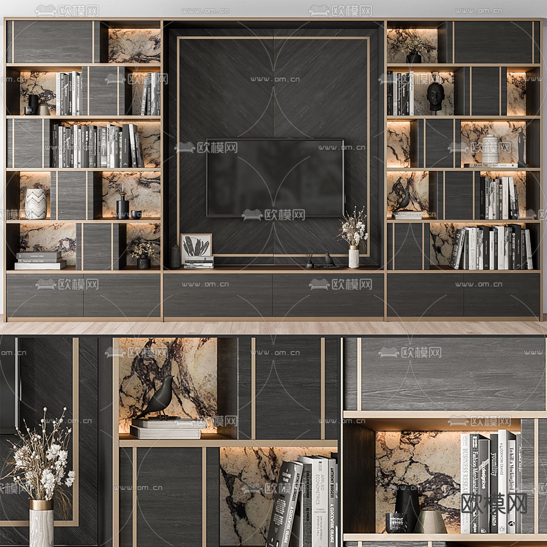 电视背景墙3d模型下载