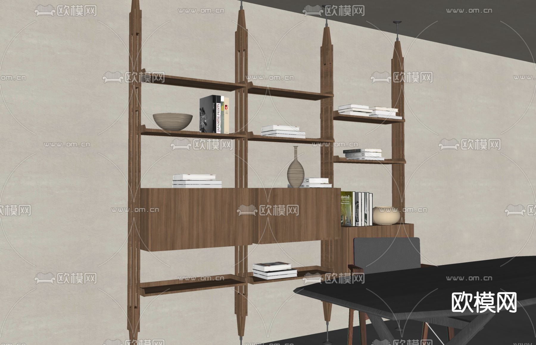 cassina 书架 书柜su模型下载（渲染图2）