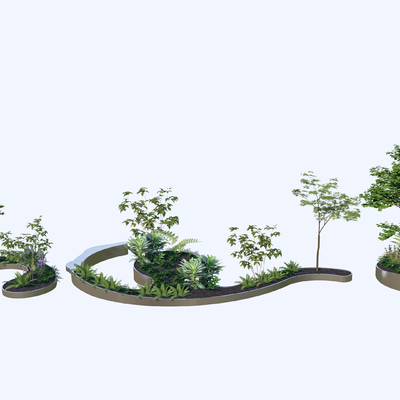  异形树池 景观座椅su模型 