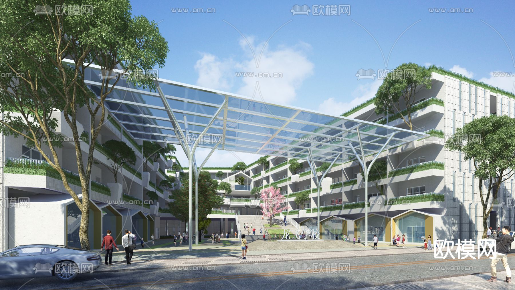 小学 学校su模型下载（渲染图1）