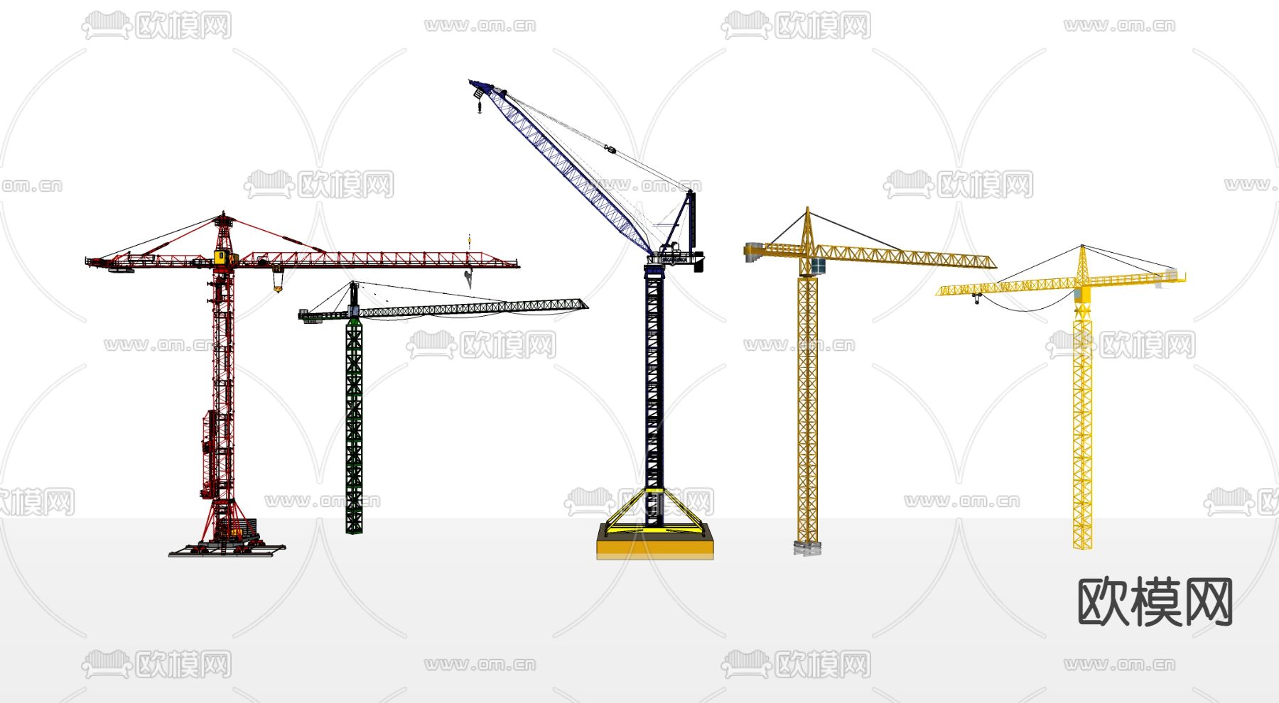 塔吊 龙门吊su模型下载（渲染图2）