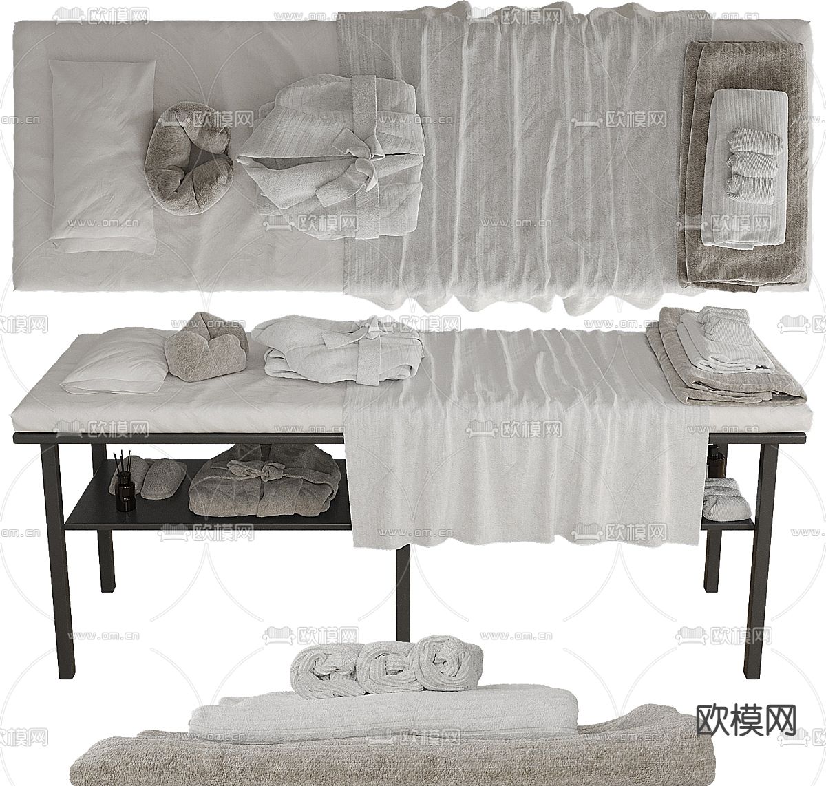 现代按摩床3d模型下载（渲染图1）