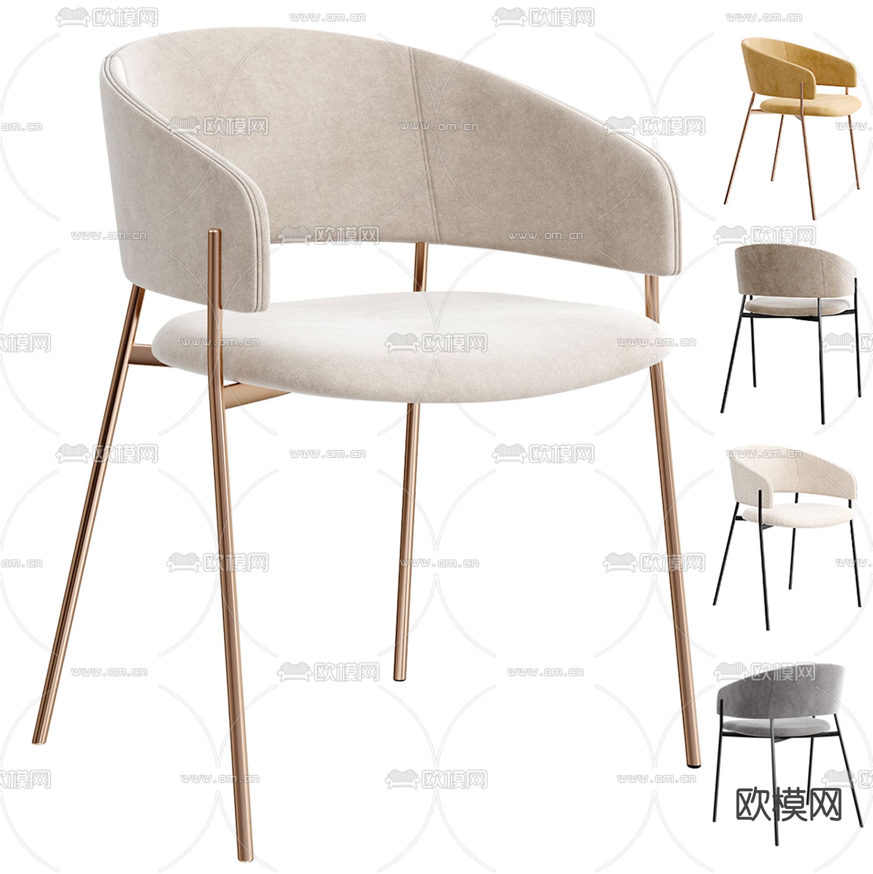 Cassina 单椅3d模型下载（渲染图1）