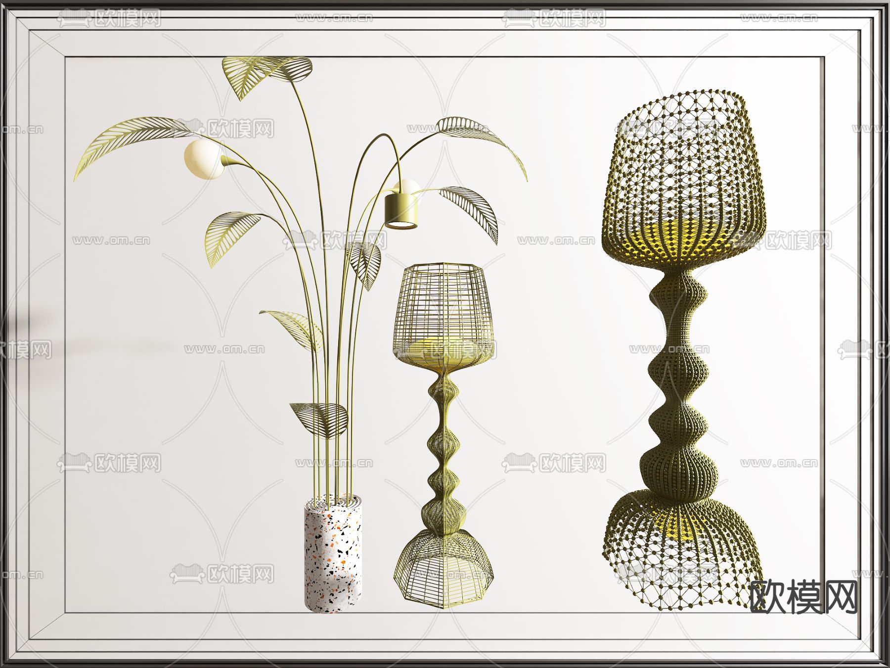 北欧落地灯 植物落地灯3d模型下载