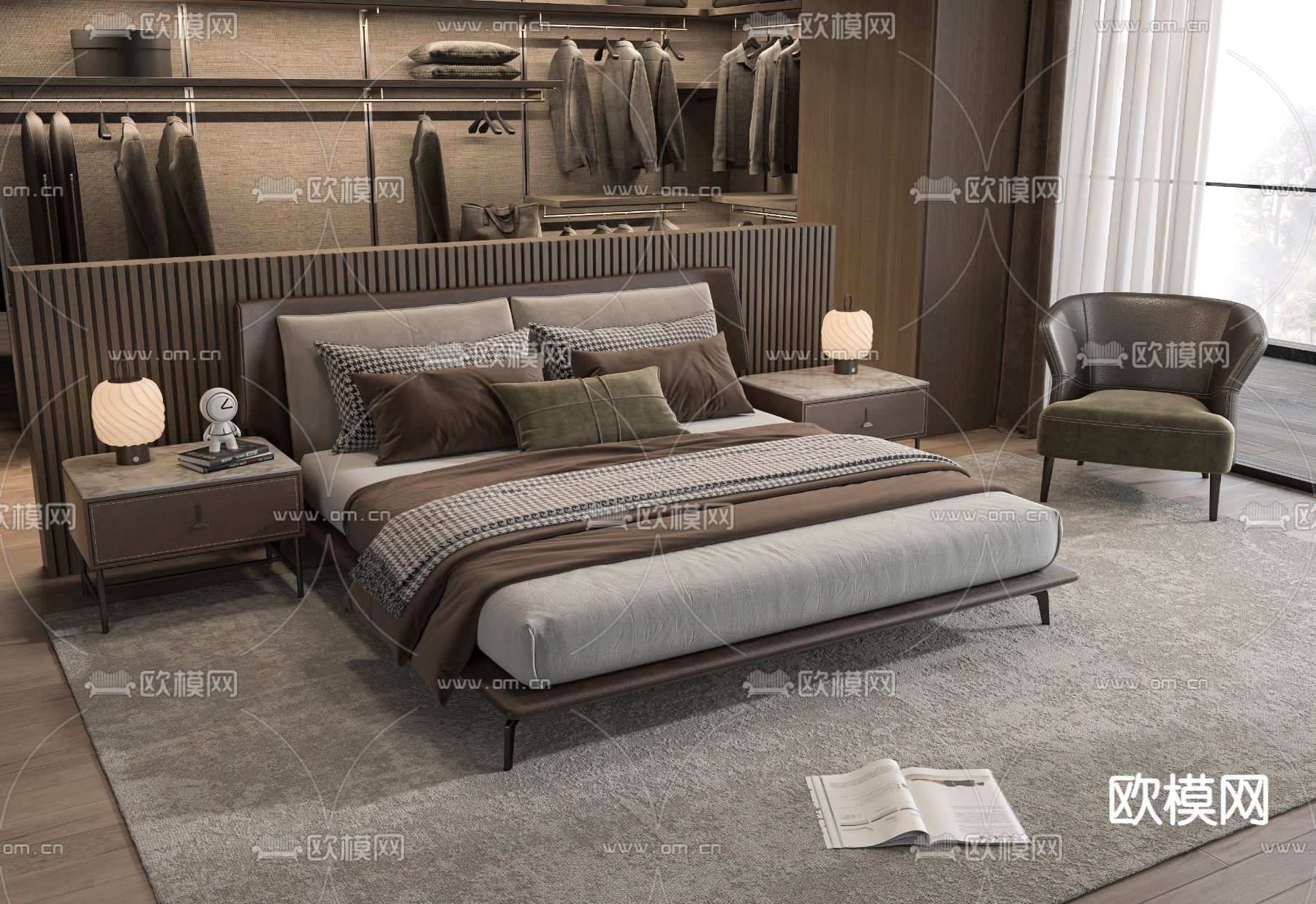 Minotti 双人床3d模型下载