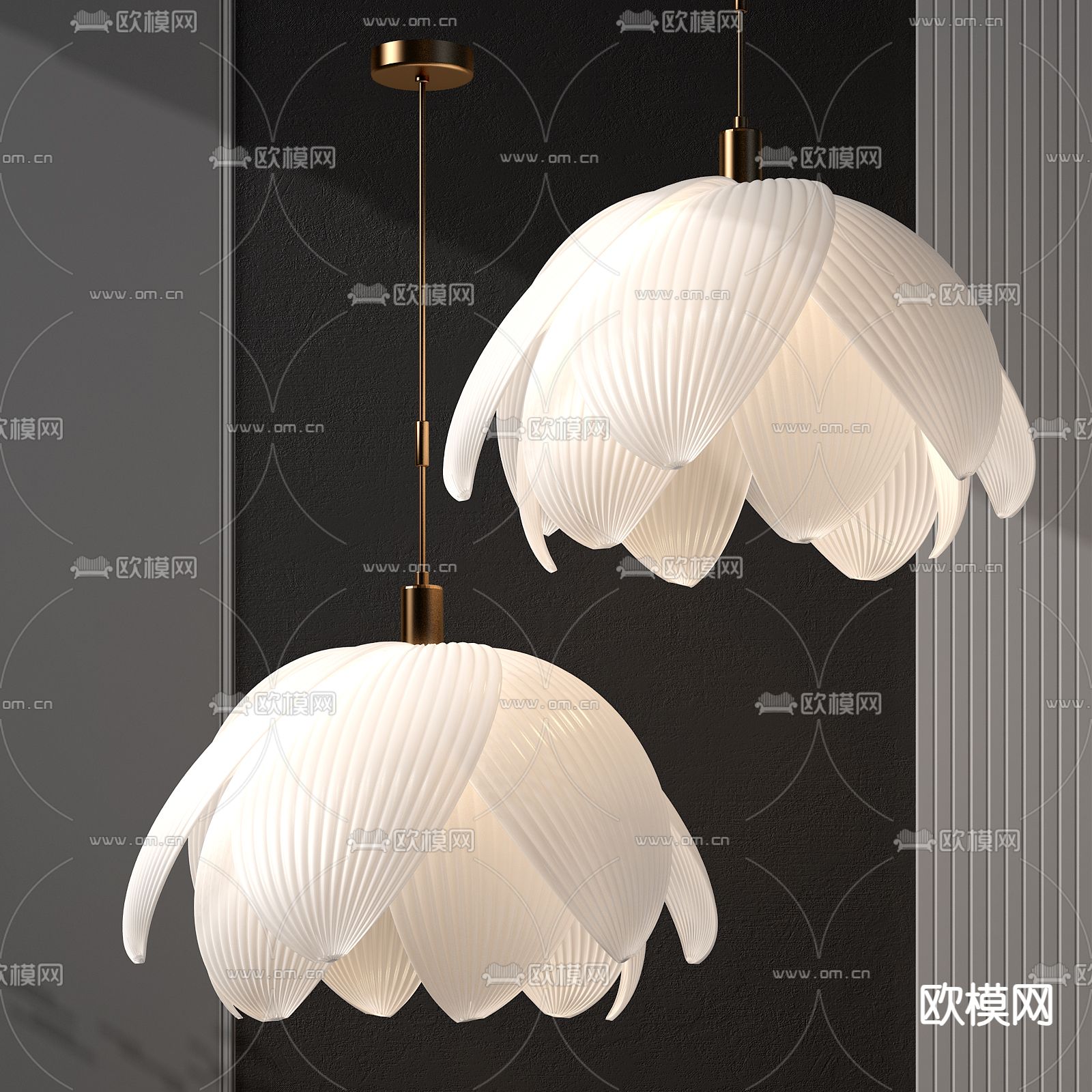 艺术吊灯 花瓣吊灯3d模型下载