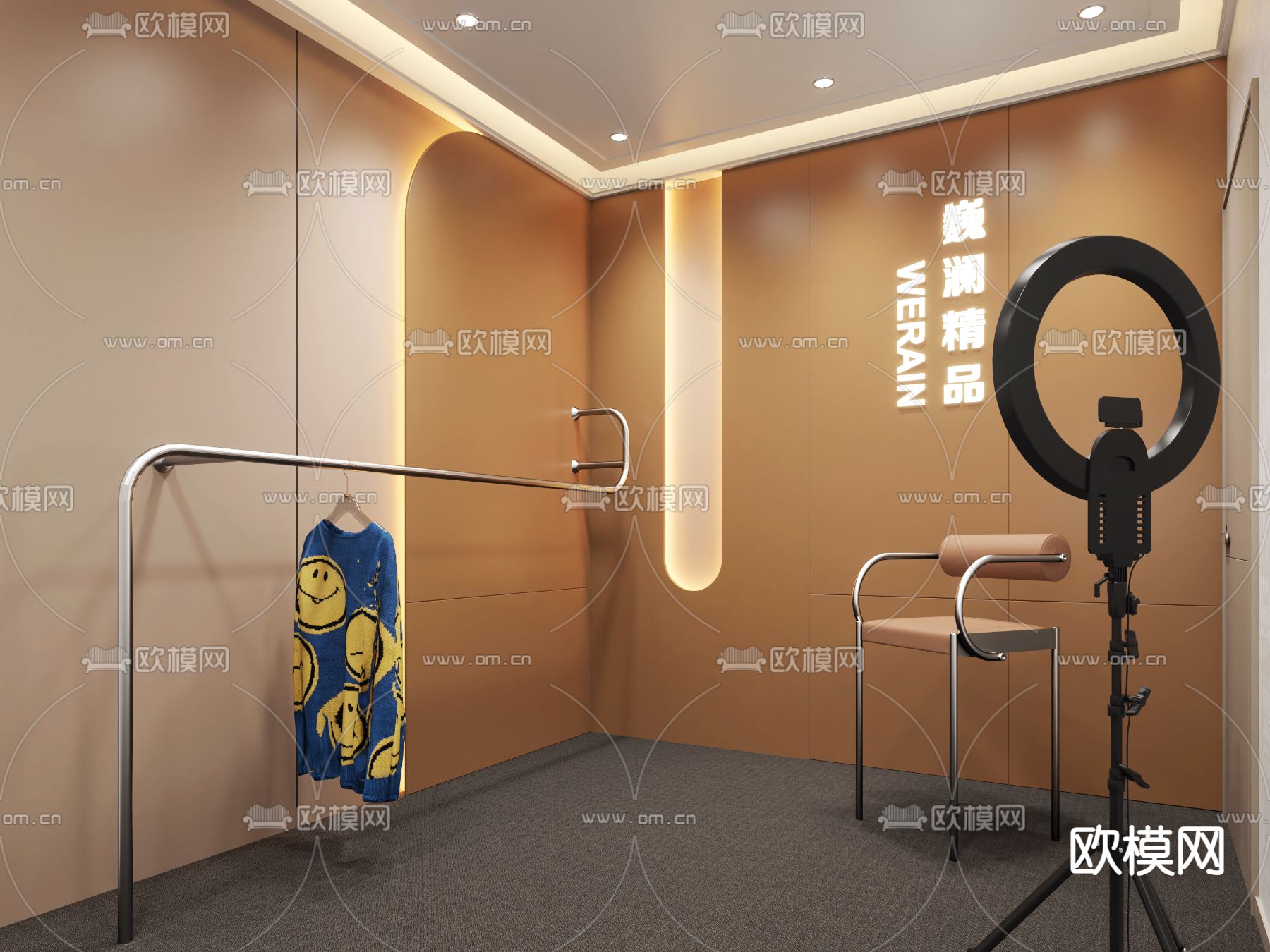 服装直播间3d模型下载