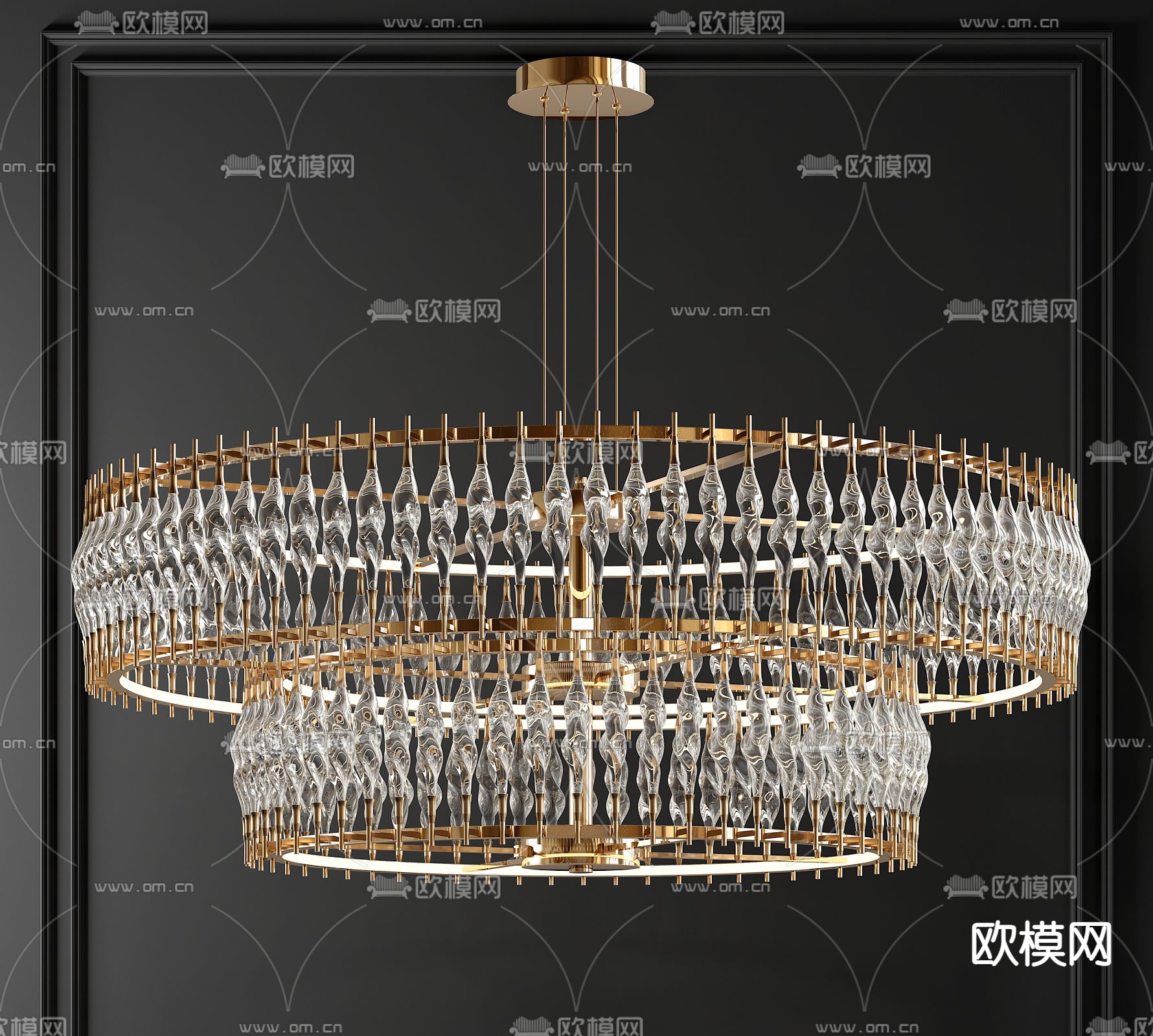 轻奢水晶吊灯3d模型下载
