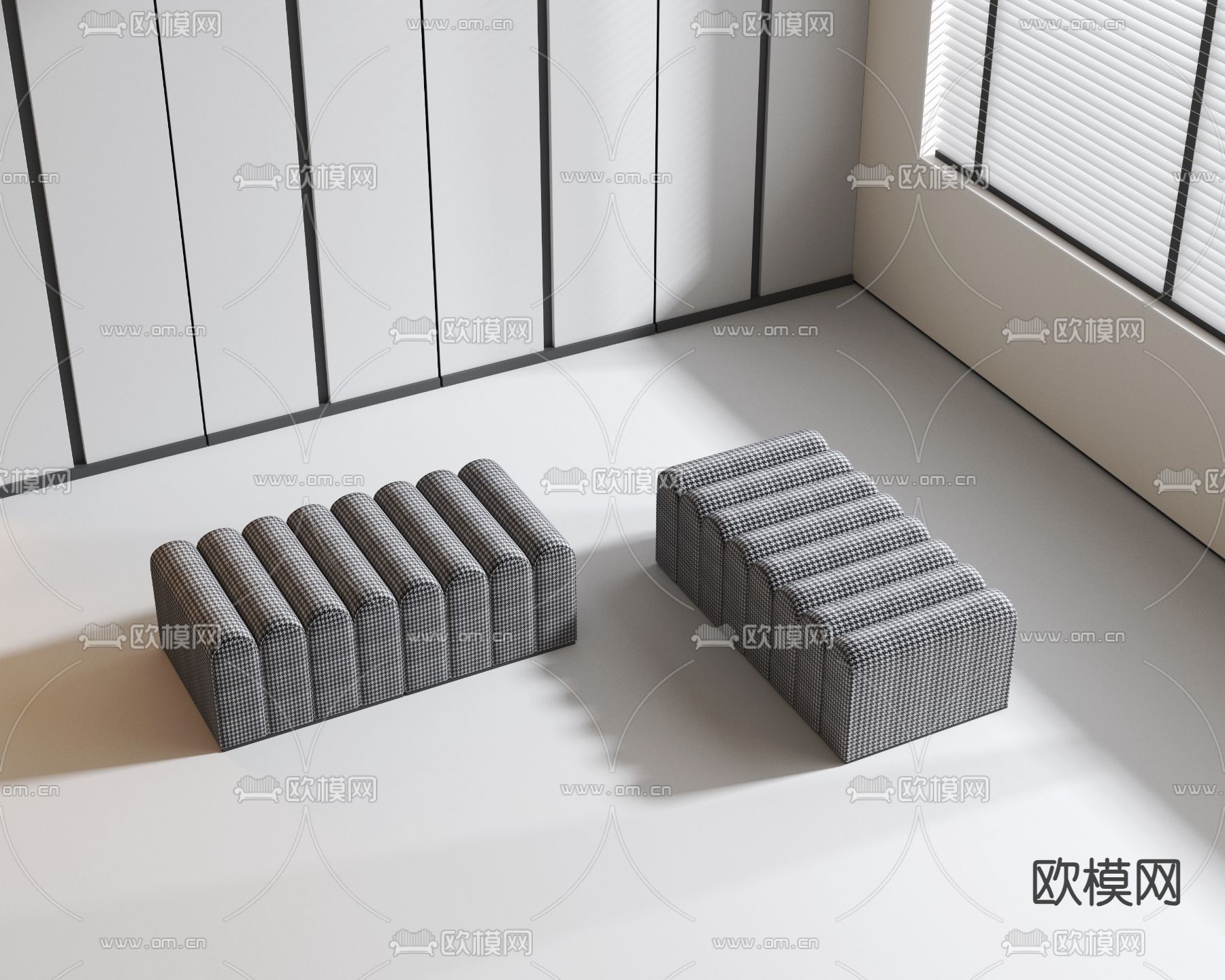 现代沙发凳 脚踏3d模型下载