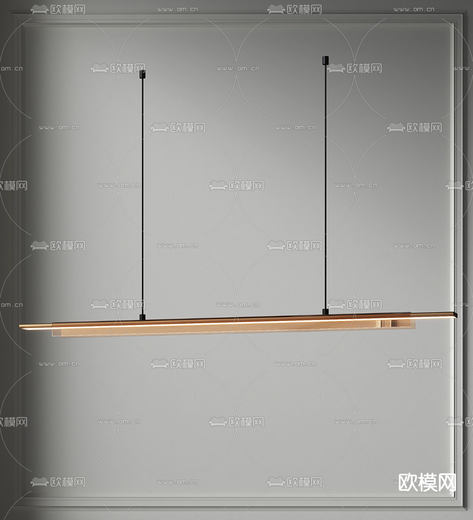 长条吊灯 办公吊灯3d模型下载_ID14158269_3dmax免费模型-欧模网